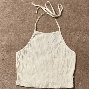 Cream Halter Neck Women’s Crop Top